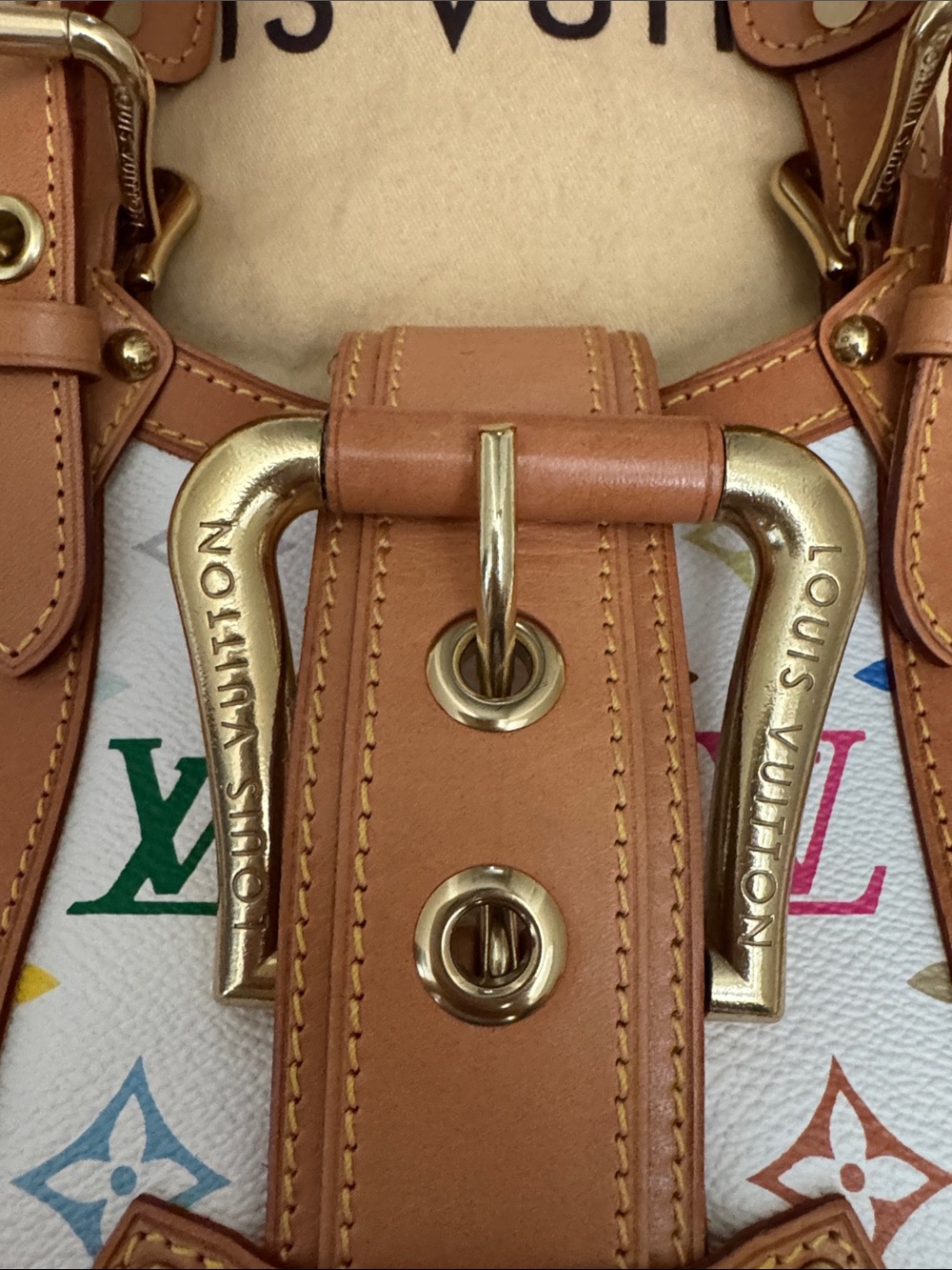 Takashi Murakami X Louis Vuitton White Monogram Multicolore Canvas Theda PM - Picture 2 of 16